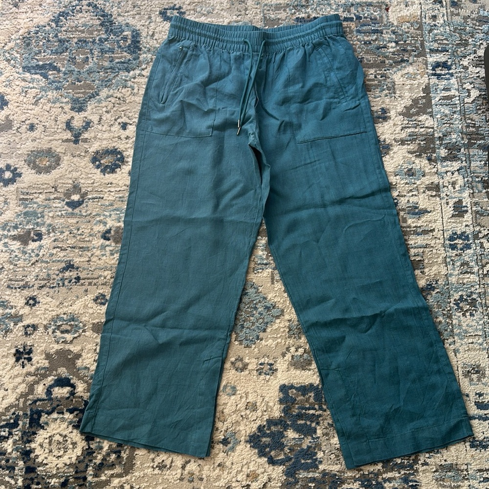 Athleta RETREAT LINEN MID RISE WIDE LEG PANT
